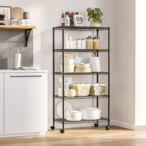 Seville Classics shelving loaded in a garage demonstrating heavy-duty organization benefit