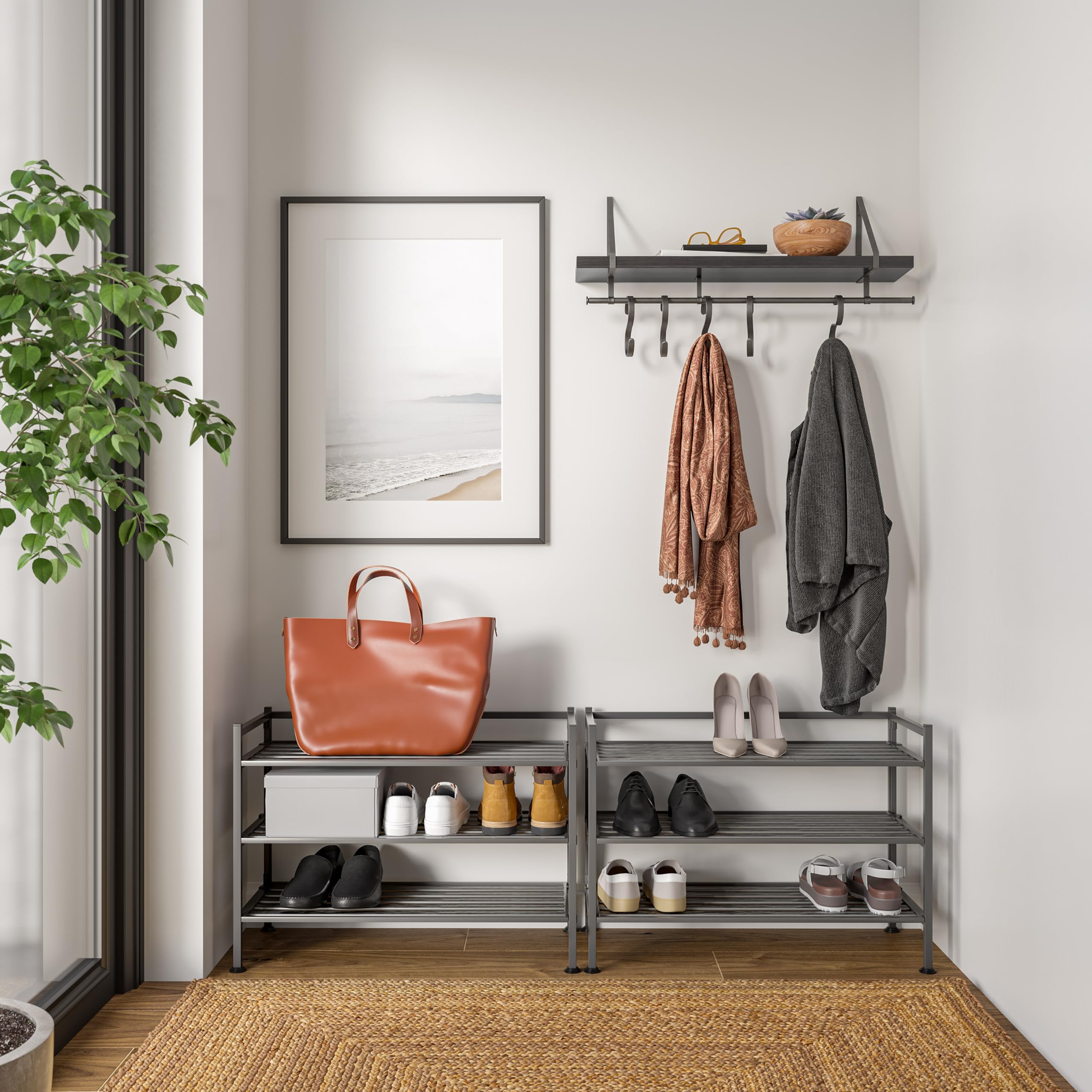 Seville Classics two-unit stack demonstrating vertical stacking to save floor space