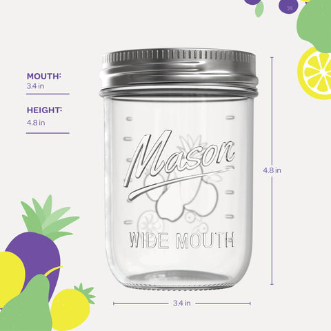 SEWANTA jar held in hand beside ruler showing 16 oz scale and storage fit benefit