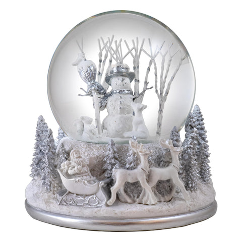 The San Francisco Music Box Company front view showing snow globe elegance and festive display benefit