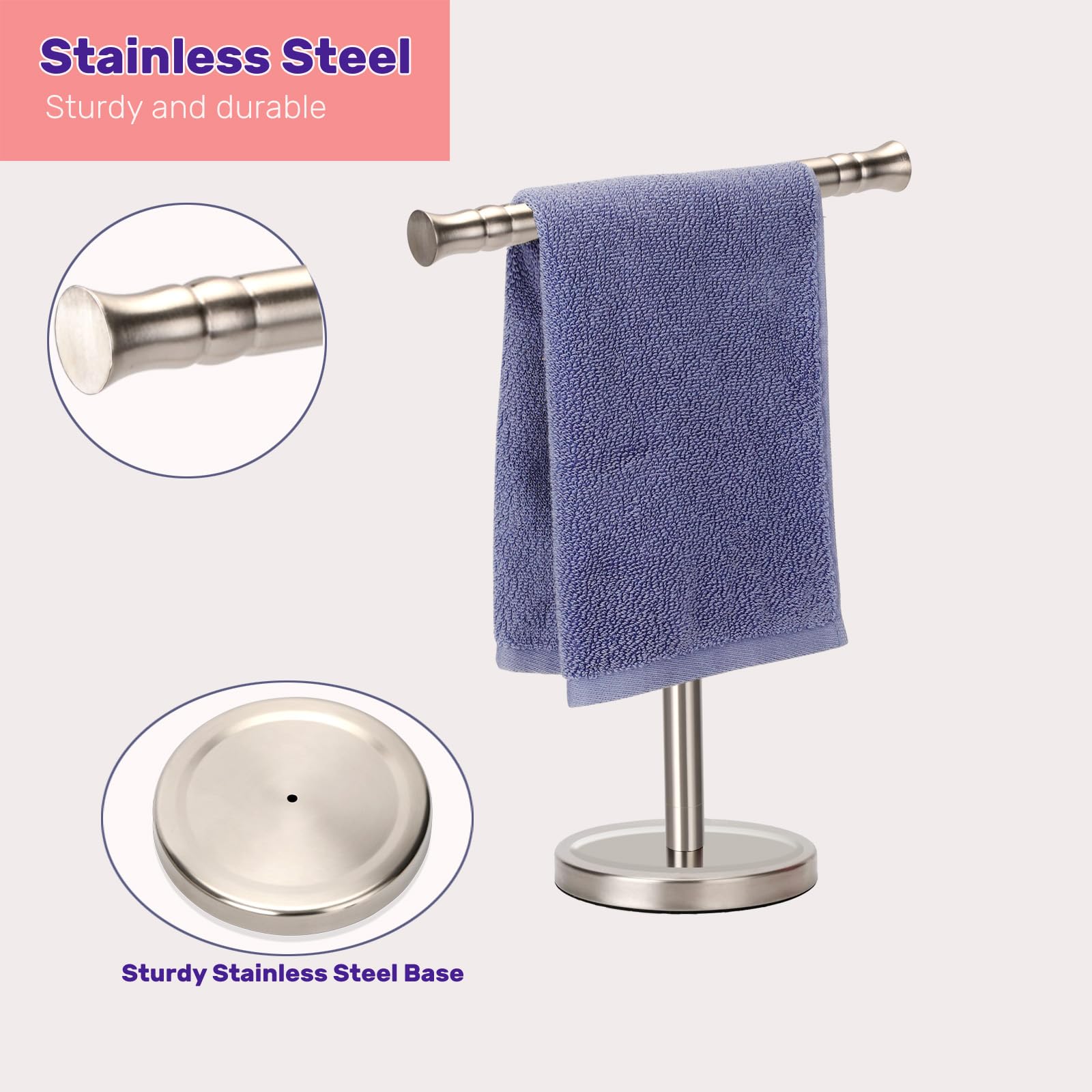 Sfemn extension pole attached demonstrating taller hang height for larger towels