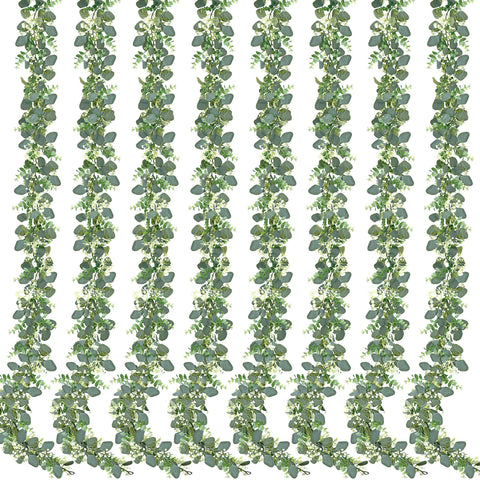 Sggvecsy front packaging showing full 8-pack greenery set and easy setup