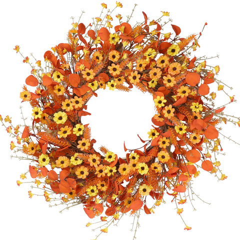 Sggvecsy front view fall wreath adding warm curb appeal