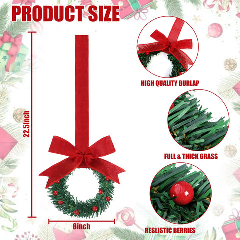 Sggvecsy wreath next to chair shows compact 8-inch size for small spaces