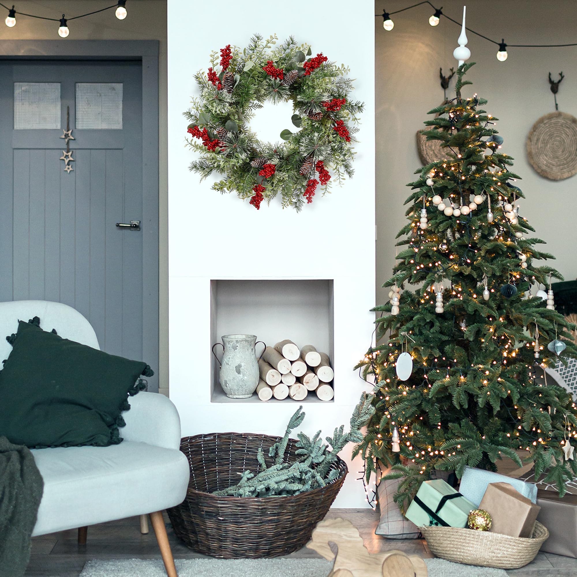 Sggvecsy wreath side profile highlighting full 21-inch shape and depth