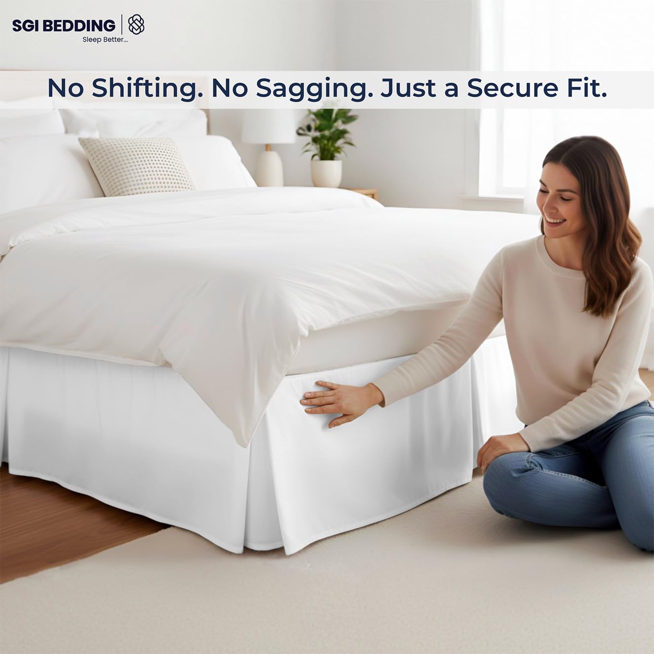 SGI Bedding pleat edge detail highlighting tailored, crisp appearance