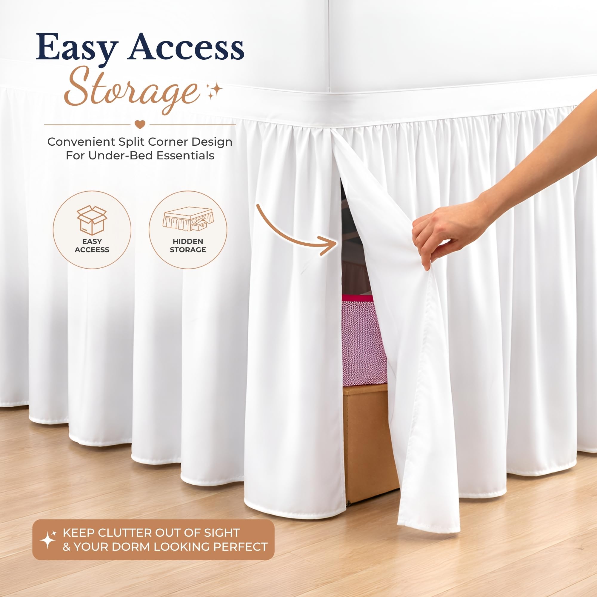 SGI bedding side profile demonstrating 34 inch drop coverage