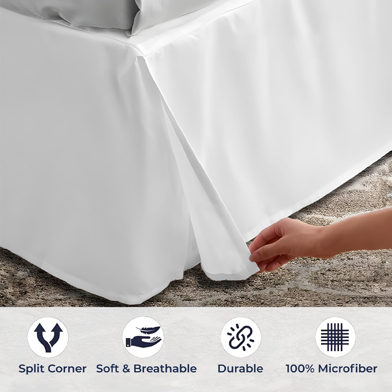 SGI Bedding split corner detail allowing neat fit around bed posts