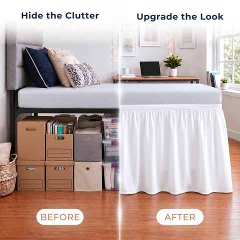SGI bedding concealing under-bed storage to maximize space
