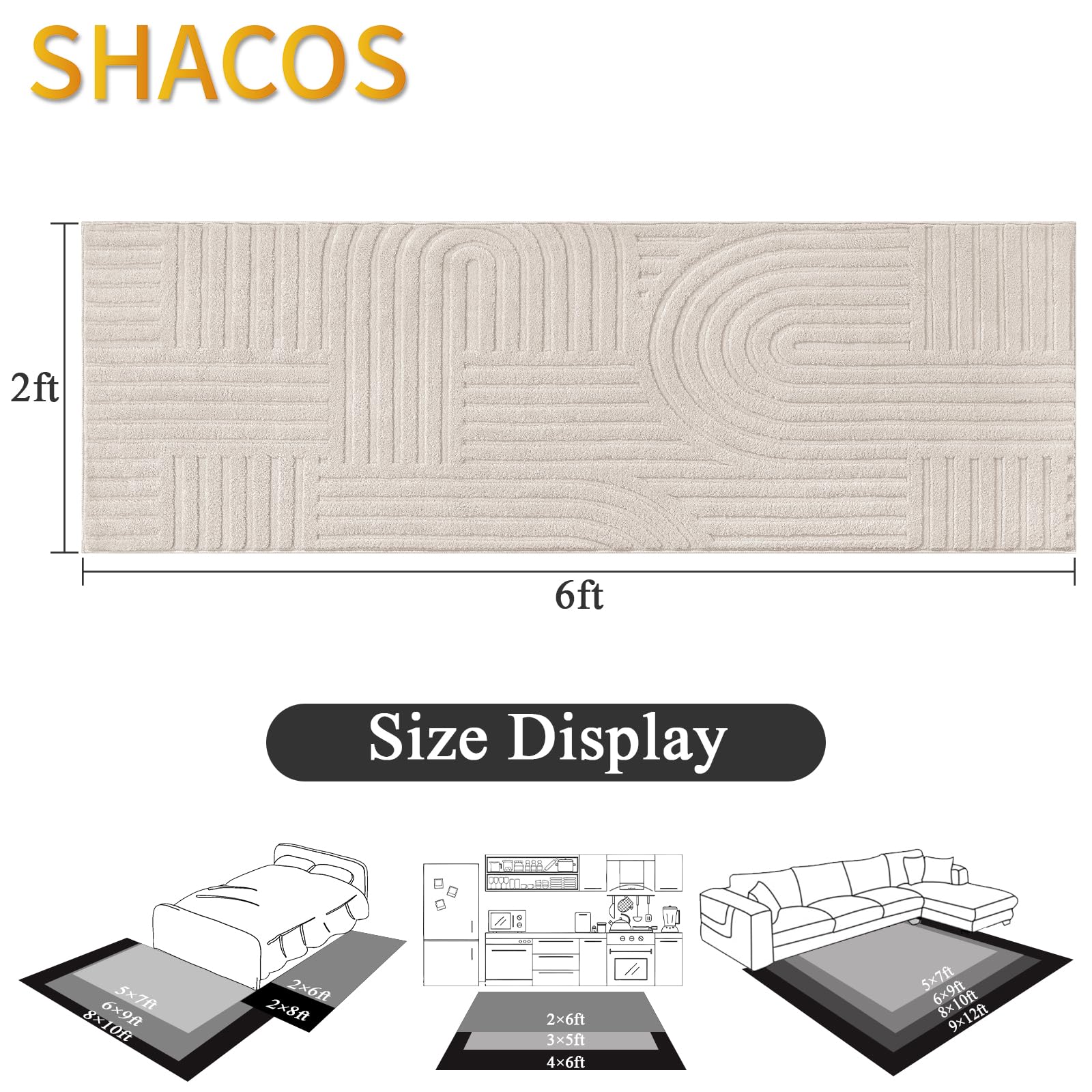 SHACOS view of non-slip TPR backing providing floor grip and safety