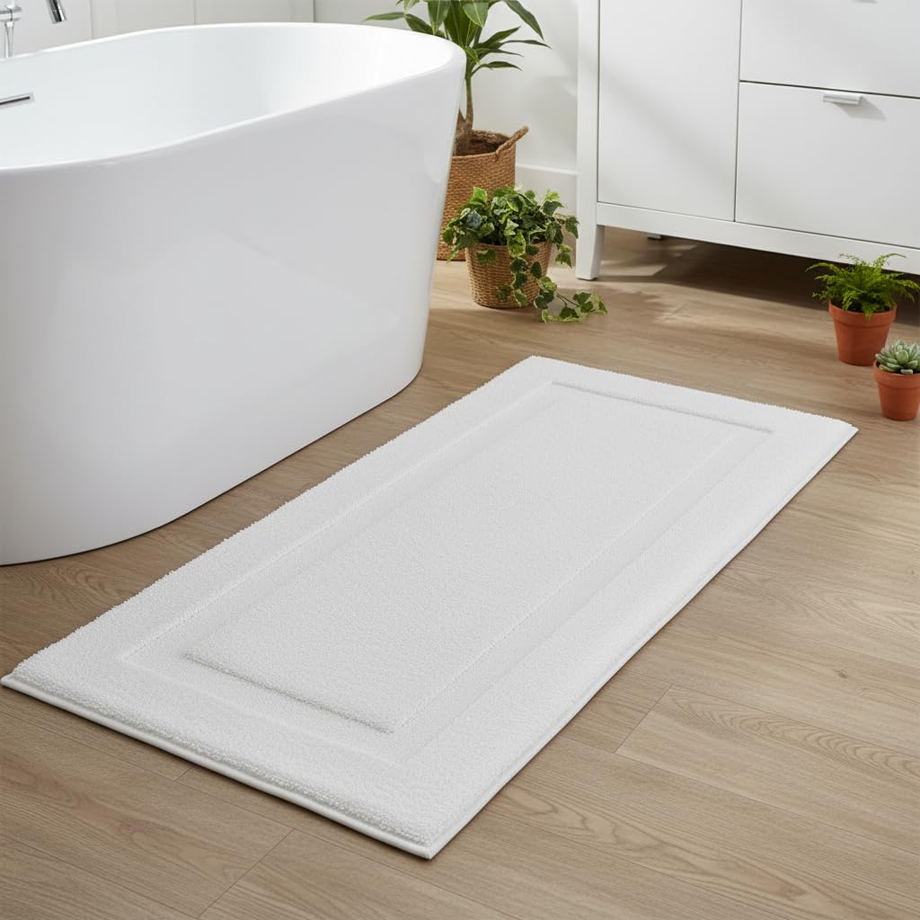 SHACOS lifestyle shot in minimalist bathroom showing spa-like comfort
