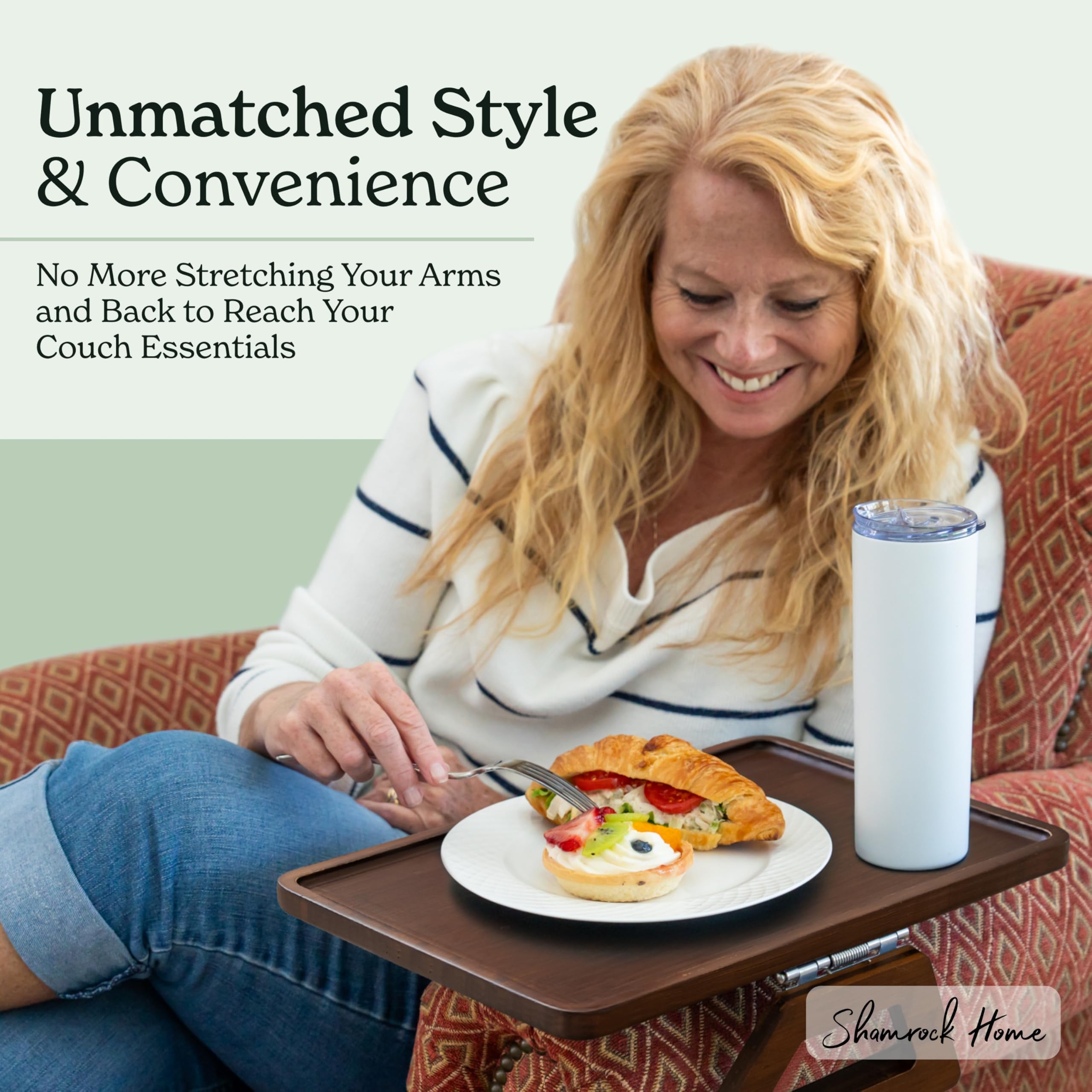 Shamrock Home rubber grip detail showing anti-slip pads to hold drinks and remotes steady