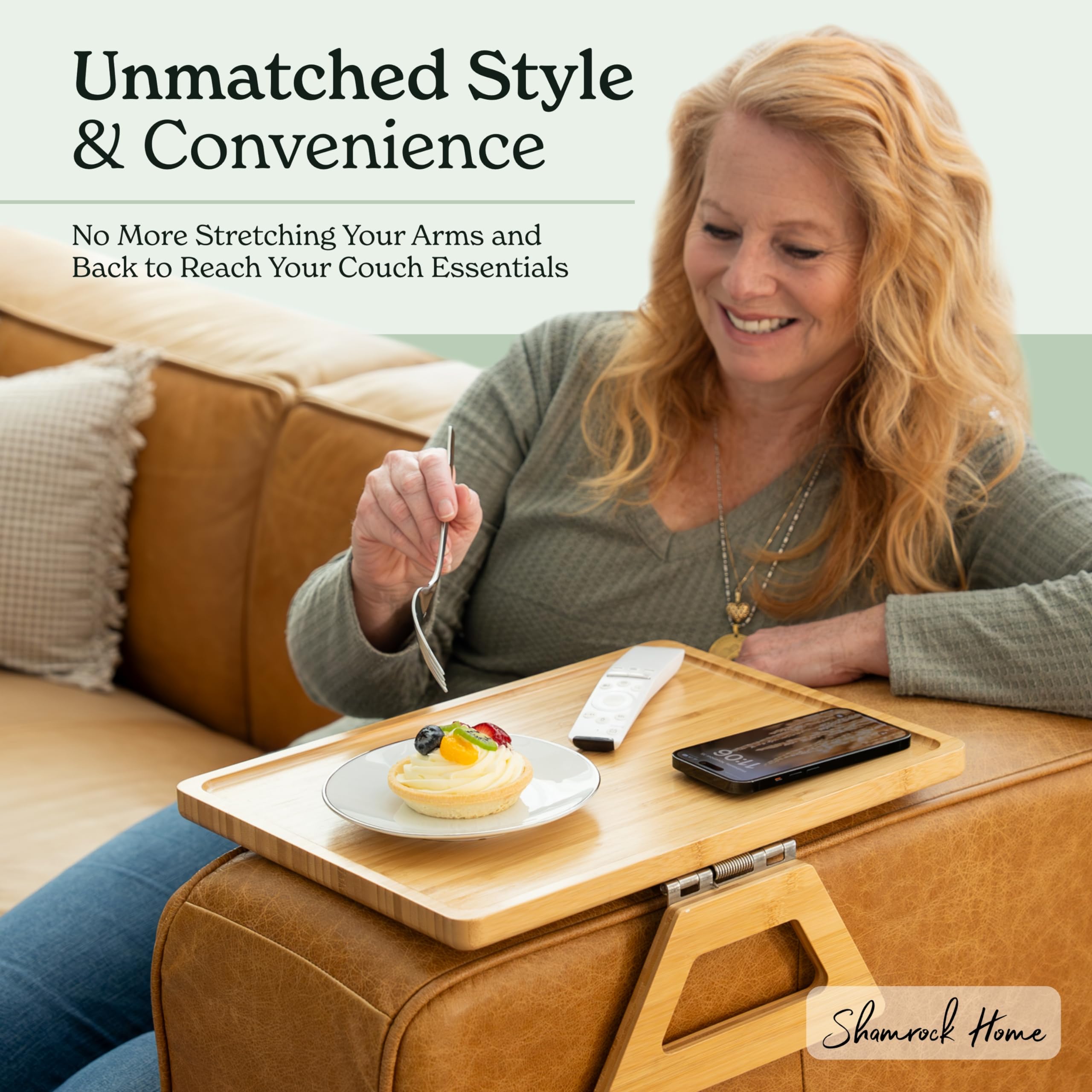 Shamrock Home trayble folded flat at two inches for compact under-couch storage convenience