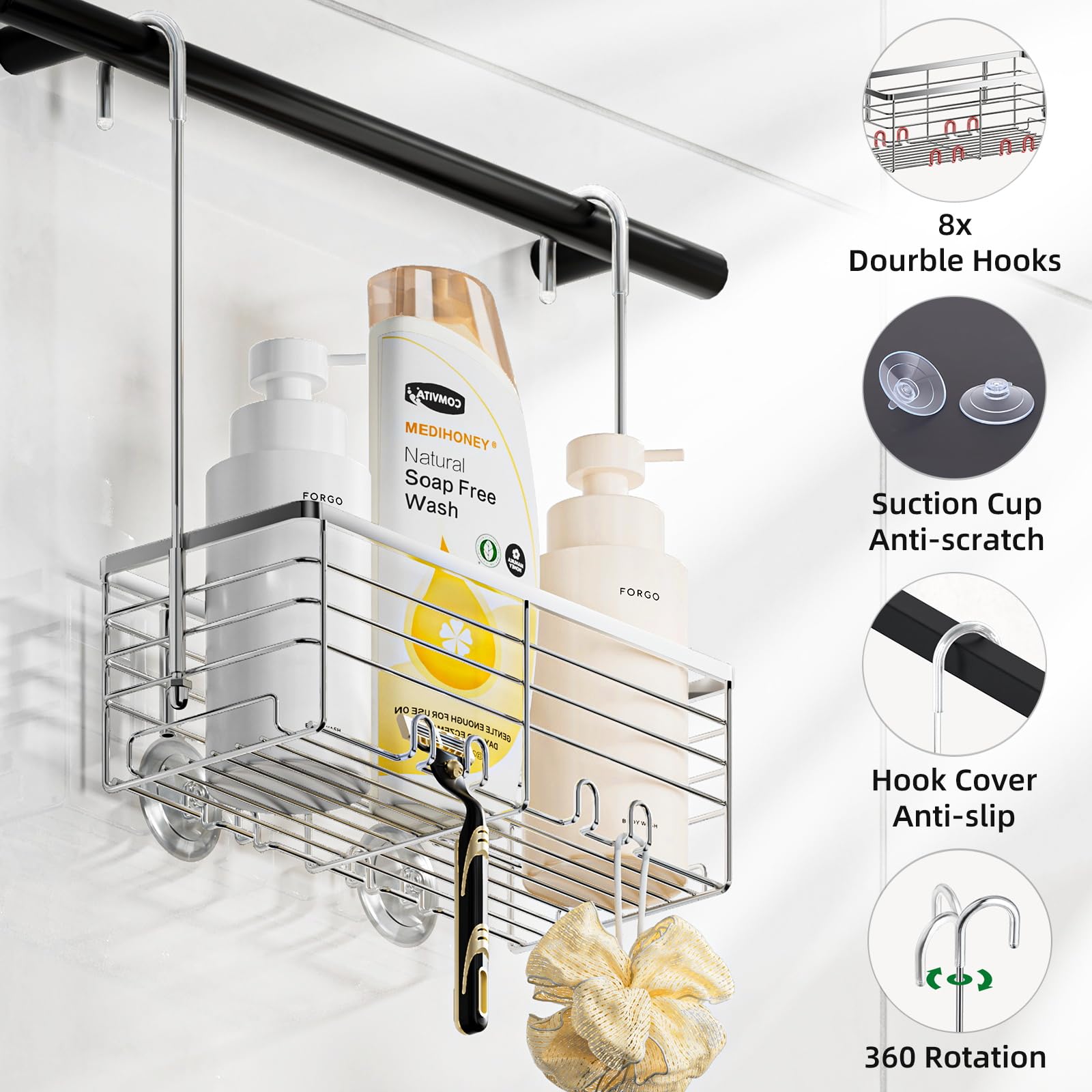 SHANSHUI organizer in bathroom scene showcasing tidy storage benefit