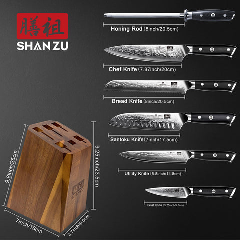 SHAN ZU close-up of Damascus blade pattern highlighting durable layers