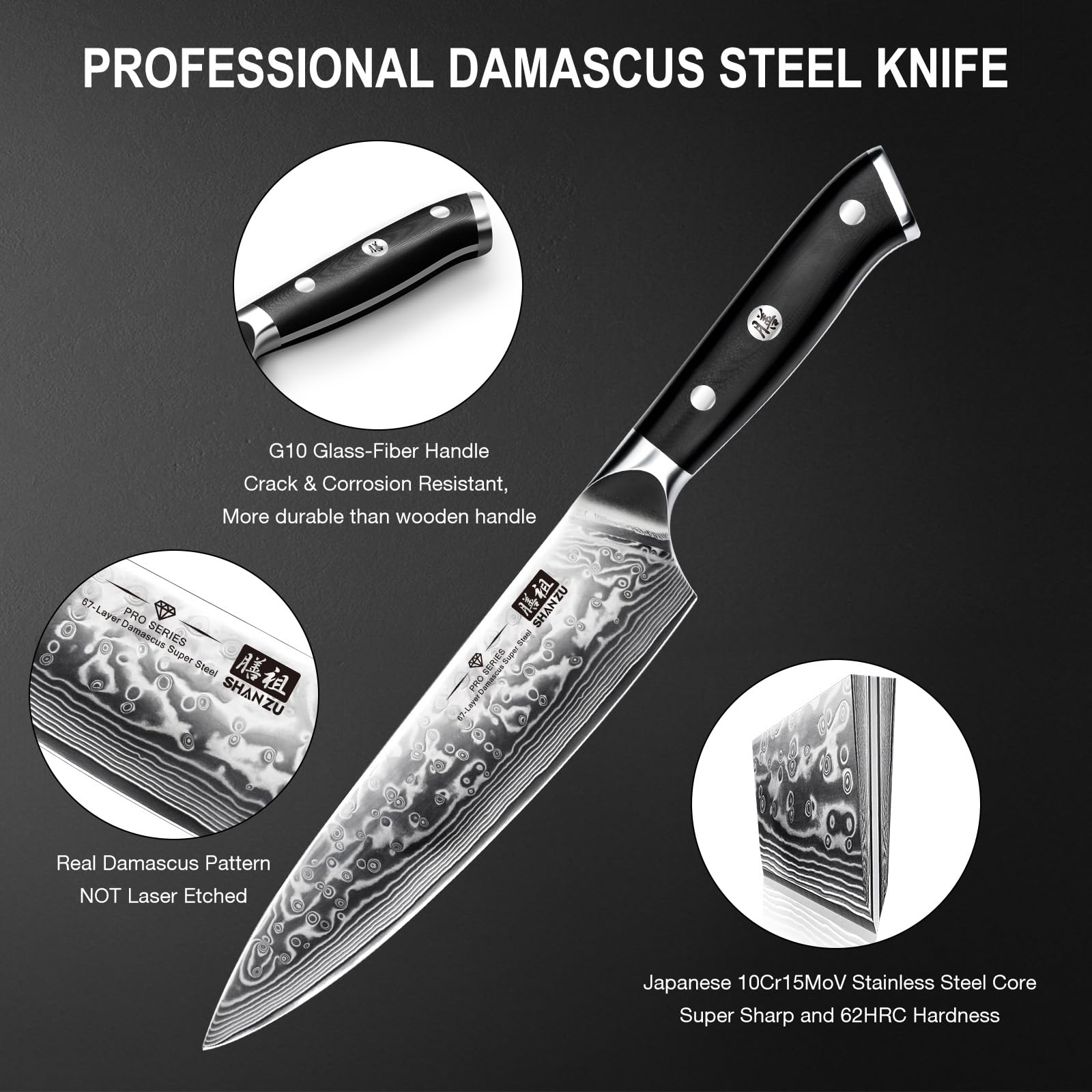 SHAN ZU G10 handle texture close-up offering stable comfortable grip