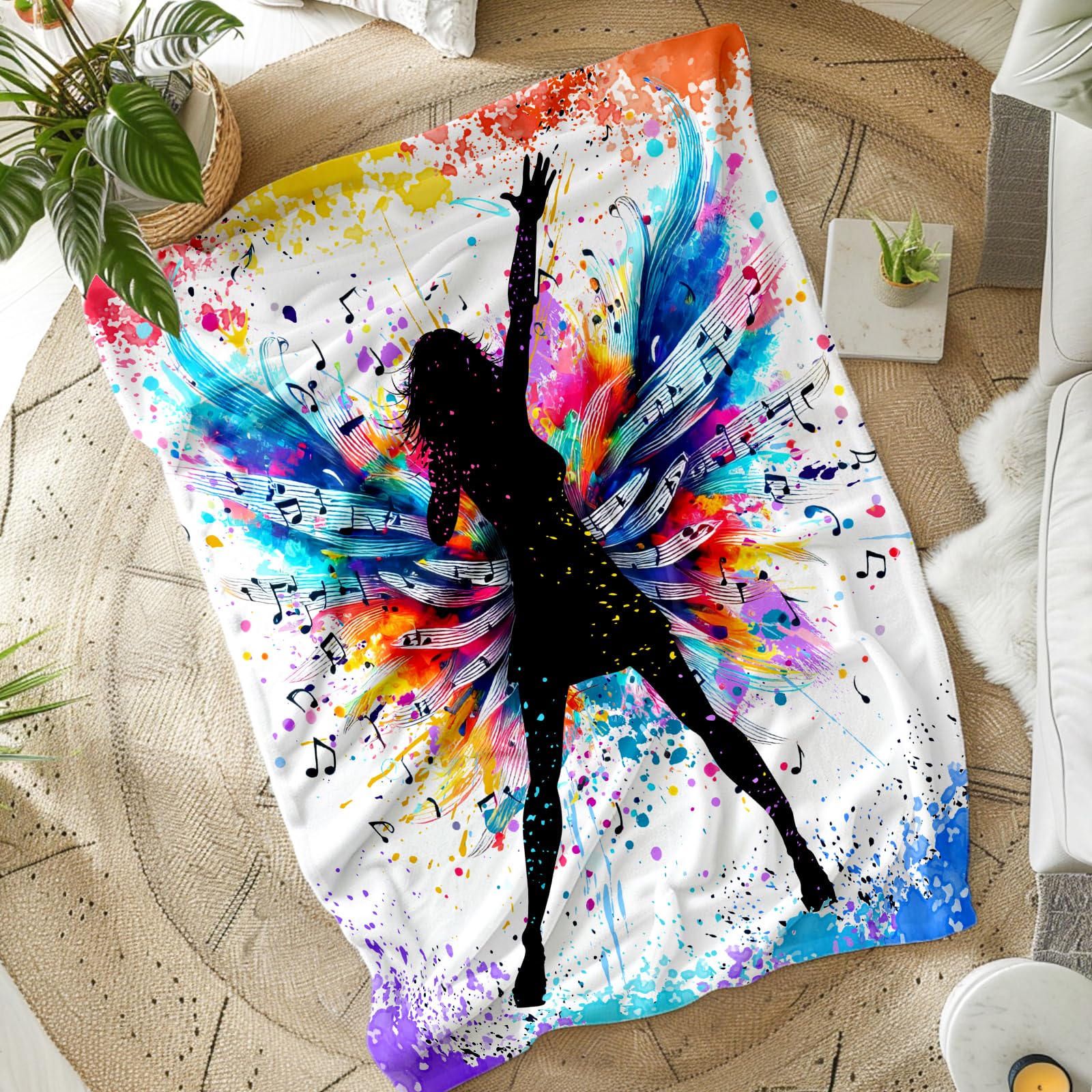 Sharecolor music blanket used by child in car seat, portable warmth for trips and practice