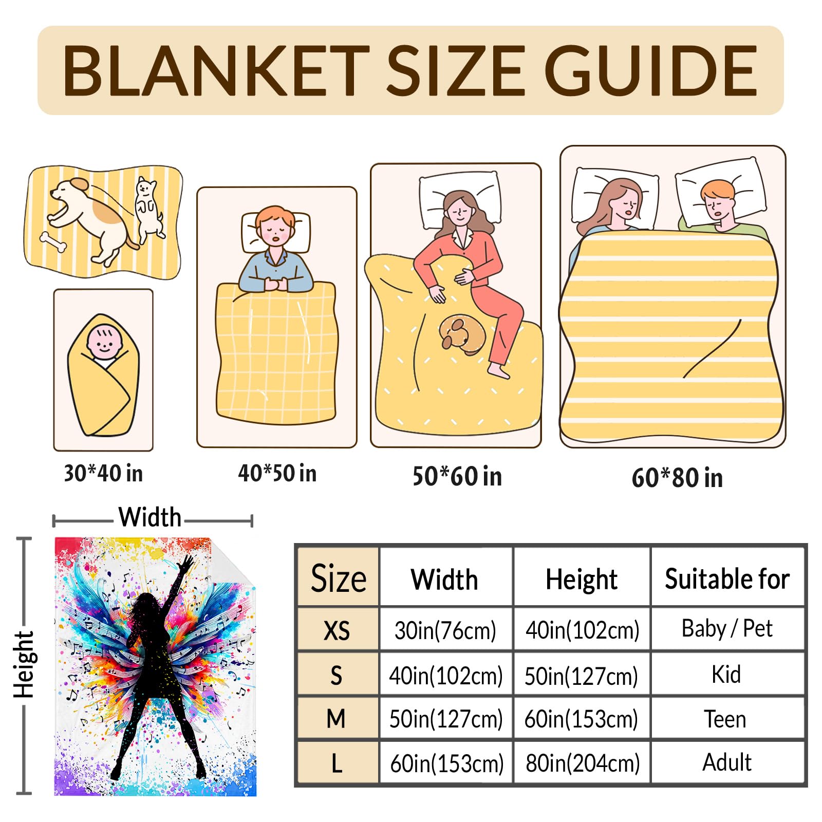Sharecolor music blanket draped on sofa in living room, adds musical decor and comfy seating