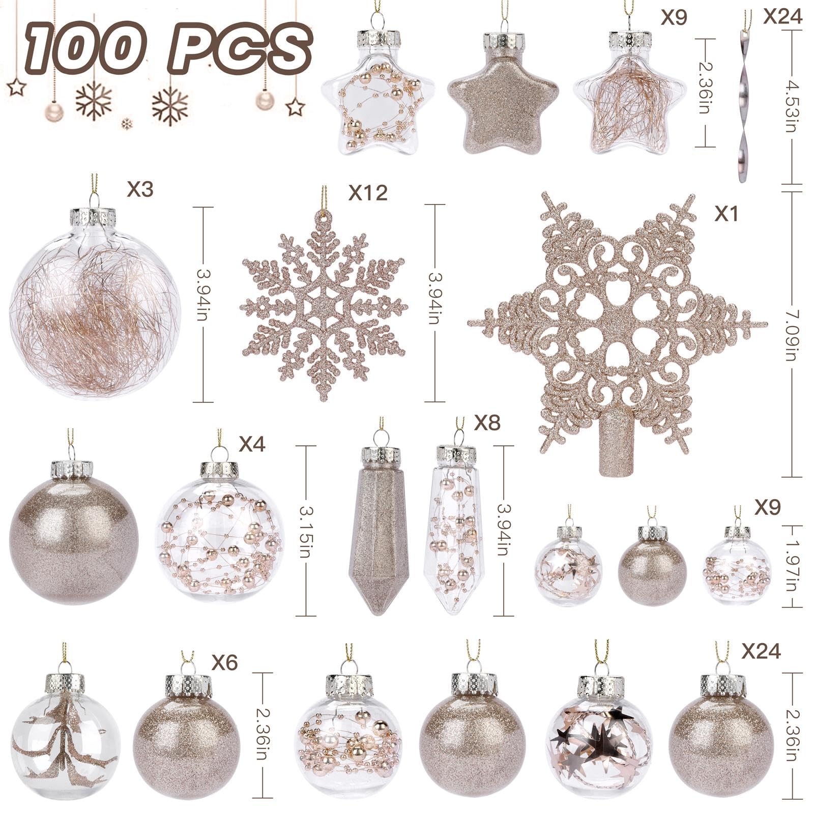 SHareconn close-up of clear bauble fillings showing glitter and beads for extra sparkle