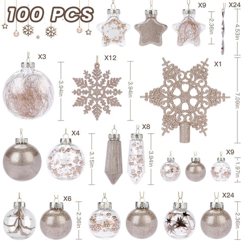 SHareconn close-up of clear bauble fillings showing glitter and beads for extra sparkle