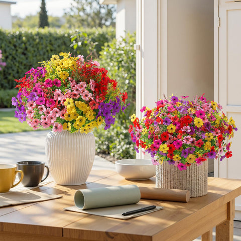 SHareconn arranged on a patio railing highlighting outdoor UV-resistant benefit
