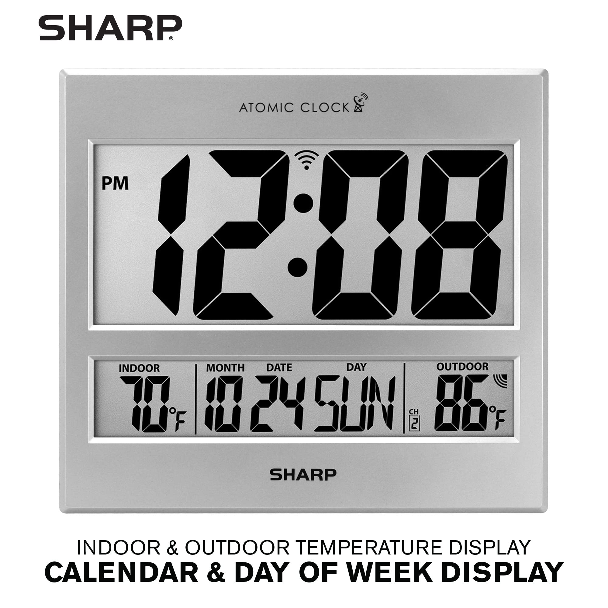 Sharp clock side profile mounted on wall illustrating easy installation