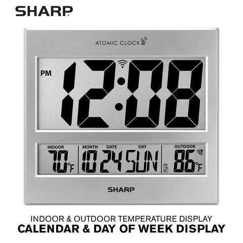 Sharp clock side profile mounted on wall illustrating easy installation
