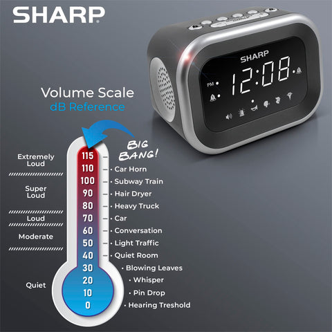 Sharp digital display showing two alarm times for dual schedule convenience