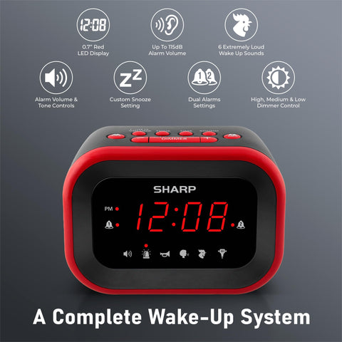 Sharp Big Bang close-up of alarm sound selector illustrating tone options benefit