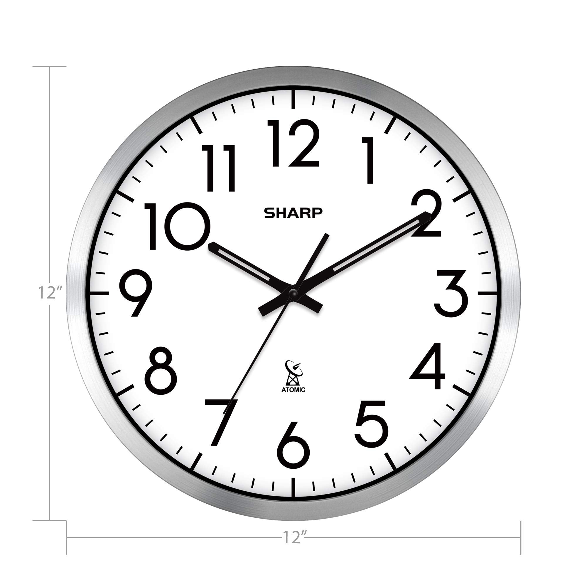Sharp clock back view with battery compartment and wall hanger