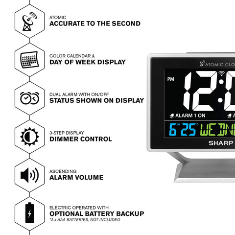 Sharp closeup of color calendar display for fast date and weekday reading
