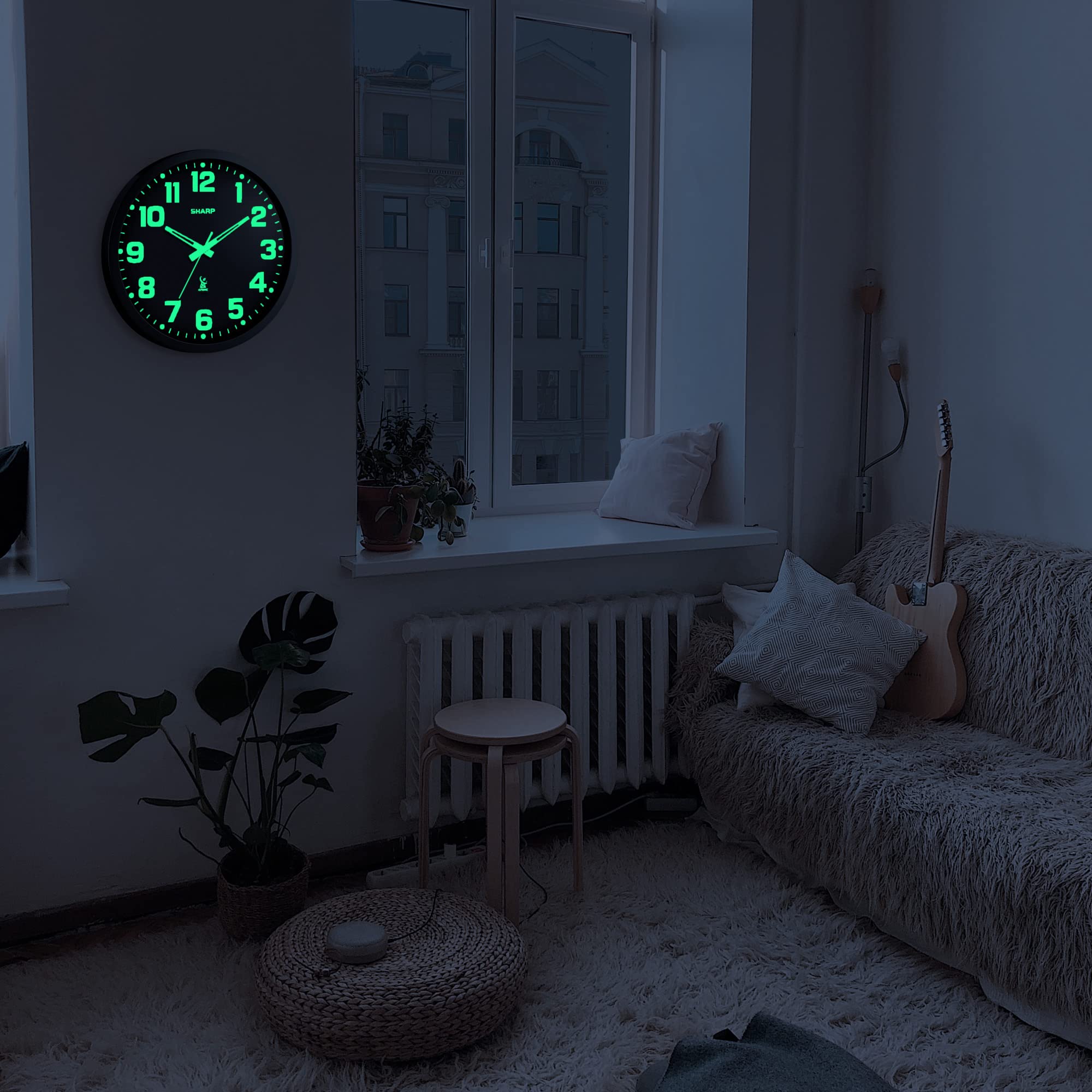 Sharp office wall showing clock in lifestyle setting for dependable workplace timing