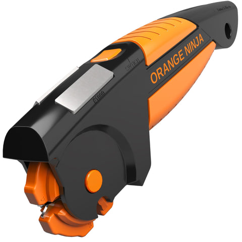 Sharp Pebble Orange Ninja front view showing compact design and portability benefit