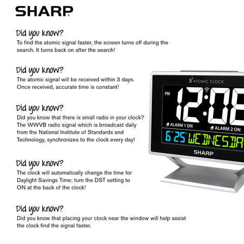 Sharp next to a book on nightstand showing compact bedside scale