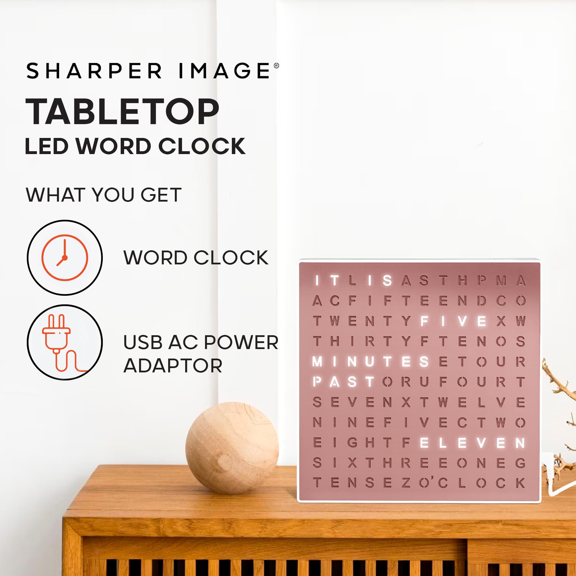 Sharper Image thin side profile highlighting compact design and placement