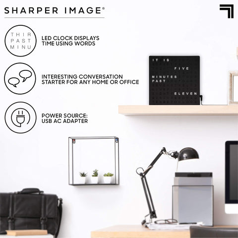 Sharper Image side profile showing thin 1 inch depth and sleek silhouette
