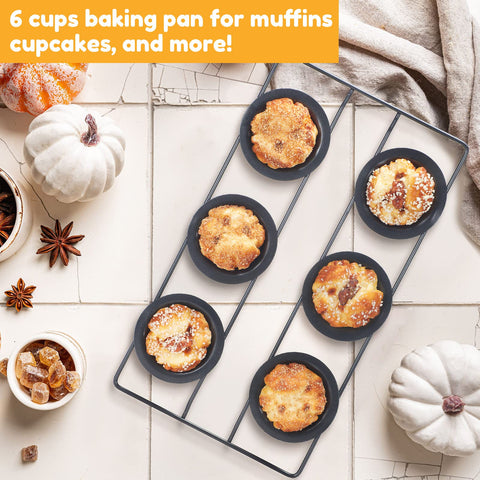 Shellwei baked muffins in pan highlighting nonstick release and presentation