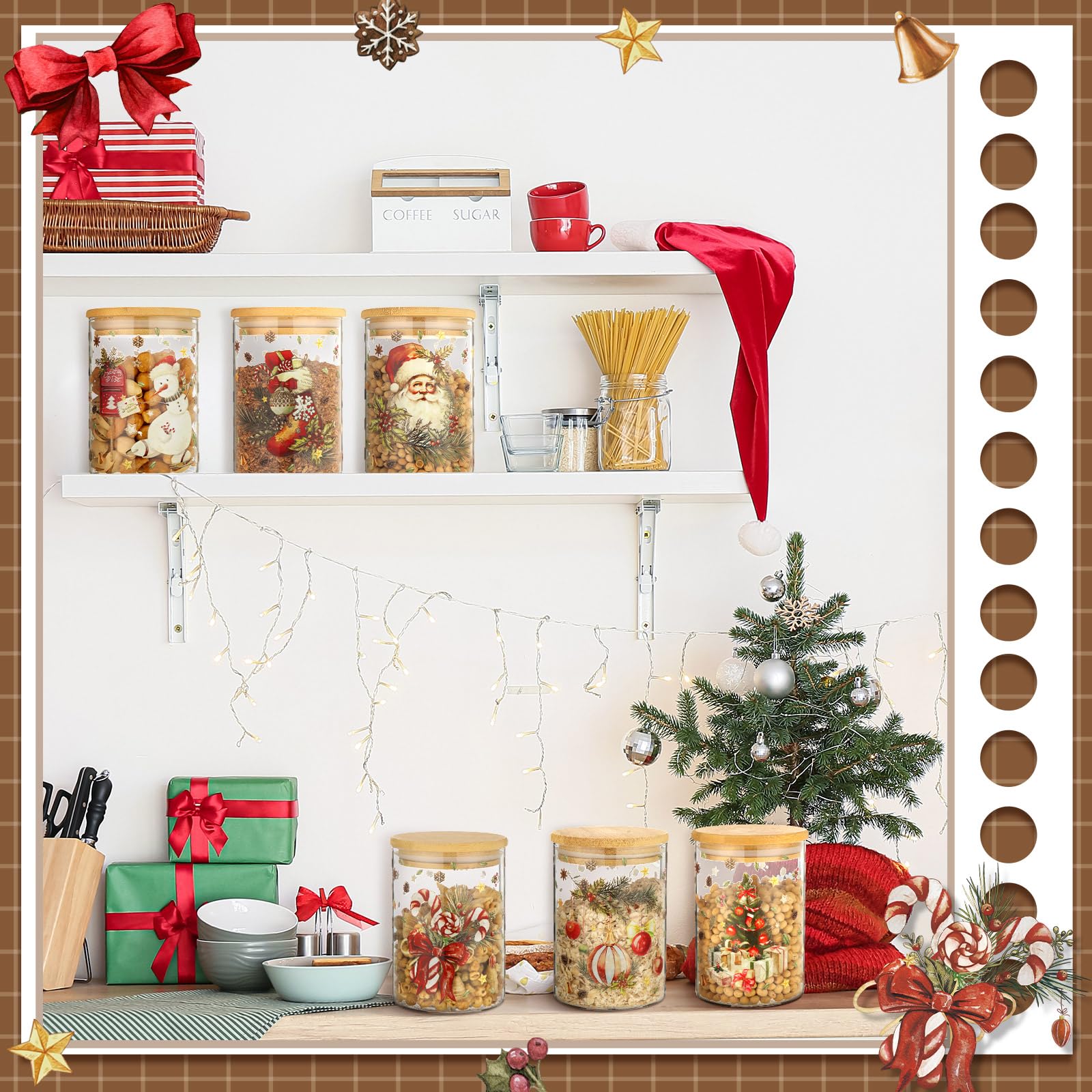 Shellwei jars as holiday centerpiece to decorate and organize simultaneously