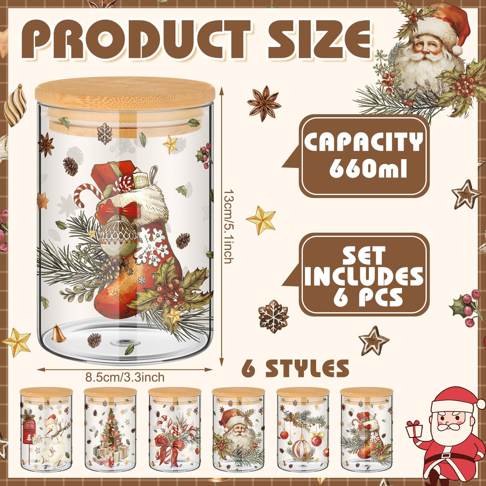 Shellwei detailed view of Santa and snowman patterns adding festive charm