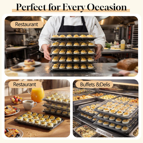 Shellwei tray filled with deviled eggs ready for serving at a party