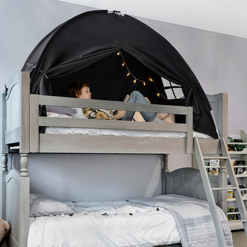 Sherilyn canopy beside full mattress for scale and fit guidance