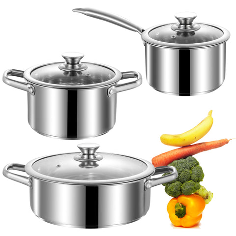 SHEUMNT front view of all pots showing set completeness and versatility