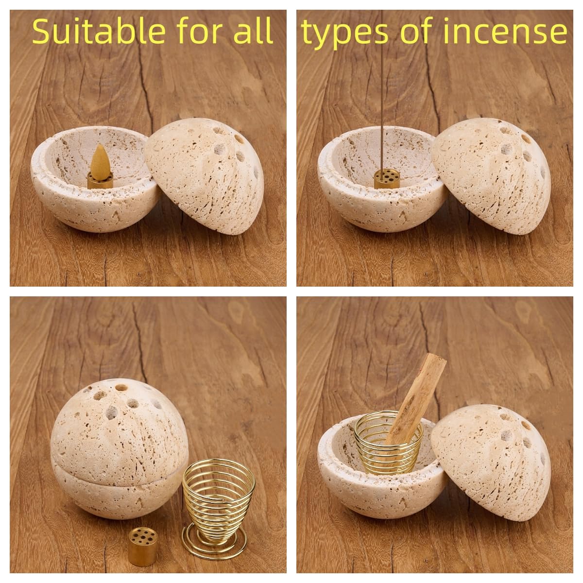 SHICANGSHIYE brass insert closeup organizing incense for safer burn