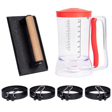SHINESTAR full 6-piece kit front view showing all griddle tools for quick breakfasts