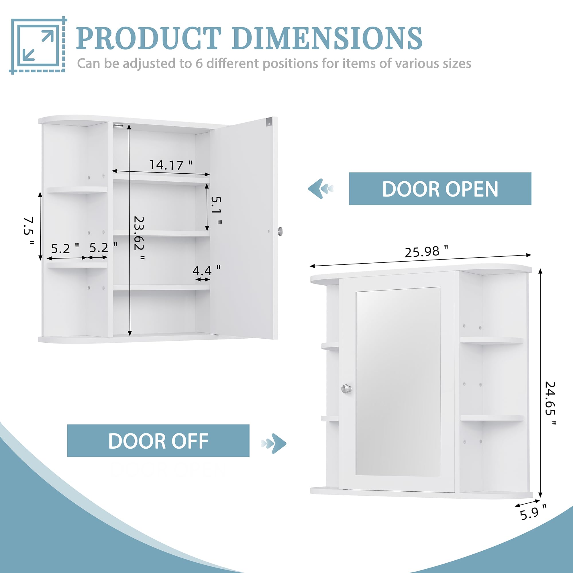 Shintenchi six open compartments with visible bottles for quick-access organization