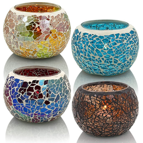 SHMILMH amber votive close-up showing crackled texture and warm light diffusion benefit