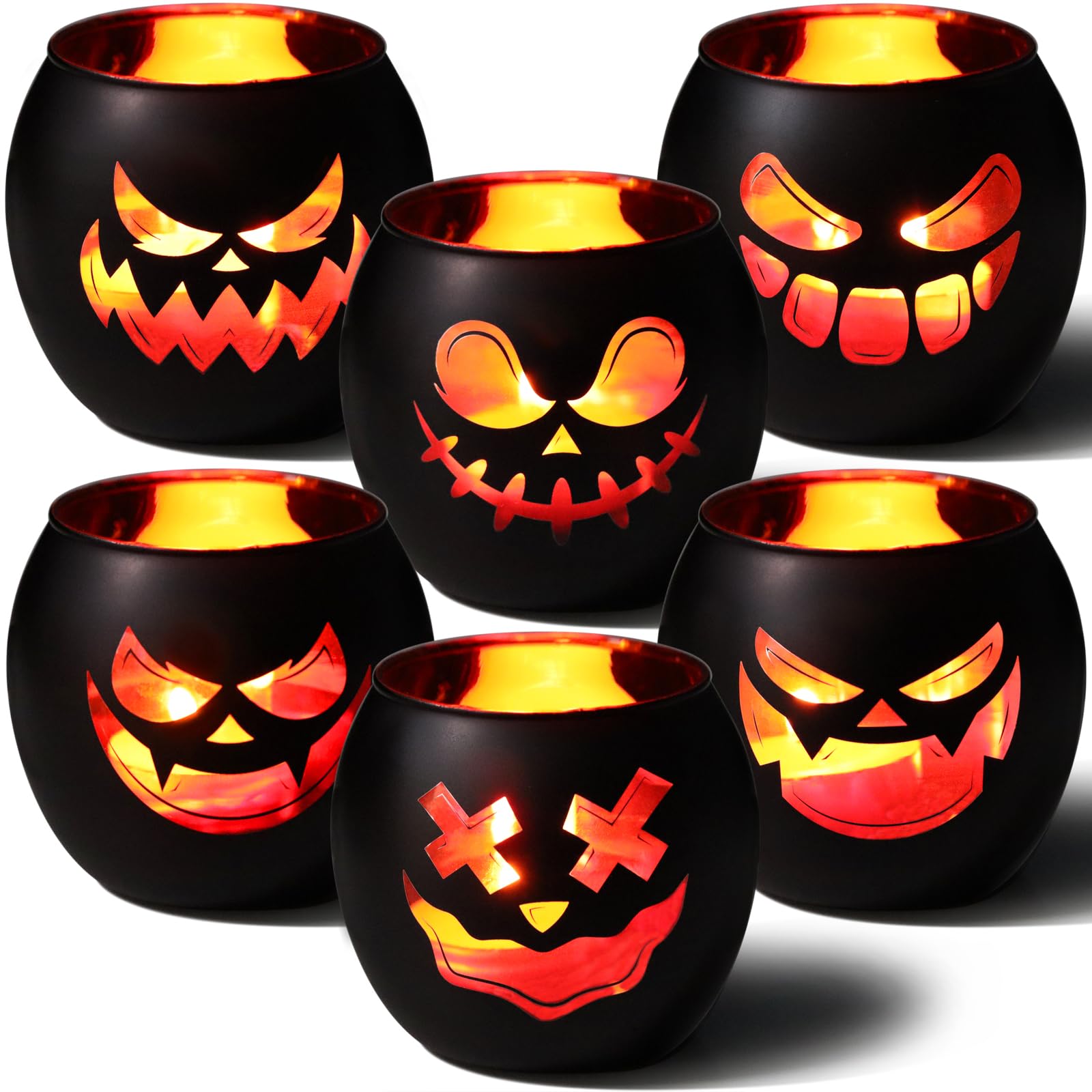 SHMILMH front group view showing six votives for instant Halloween ambiance