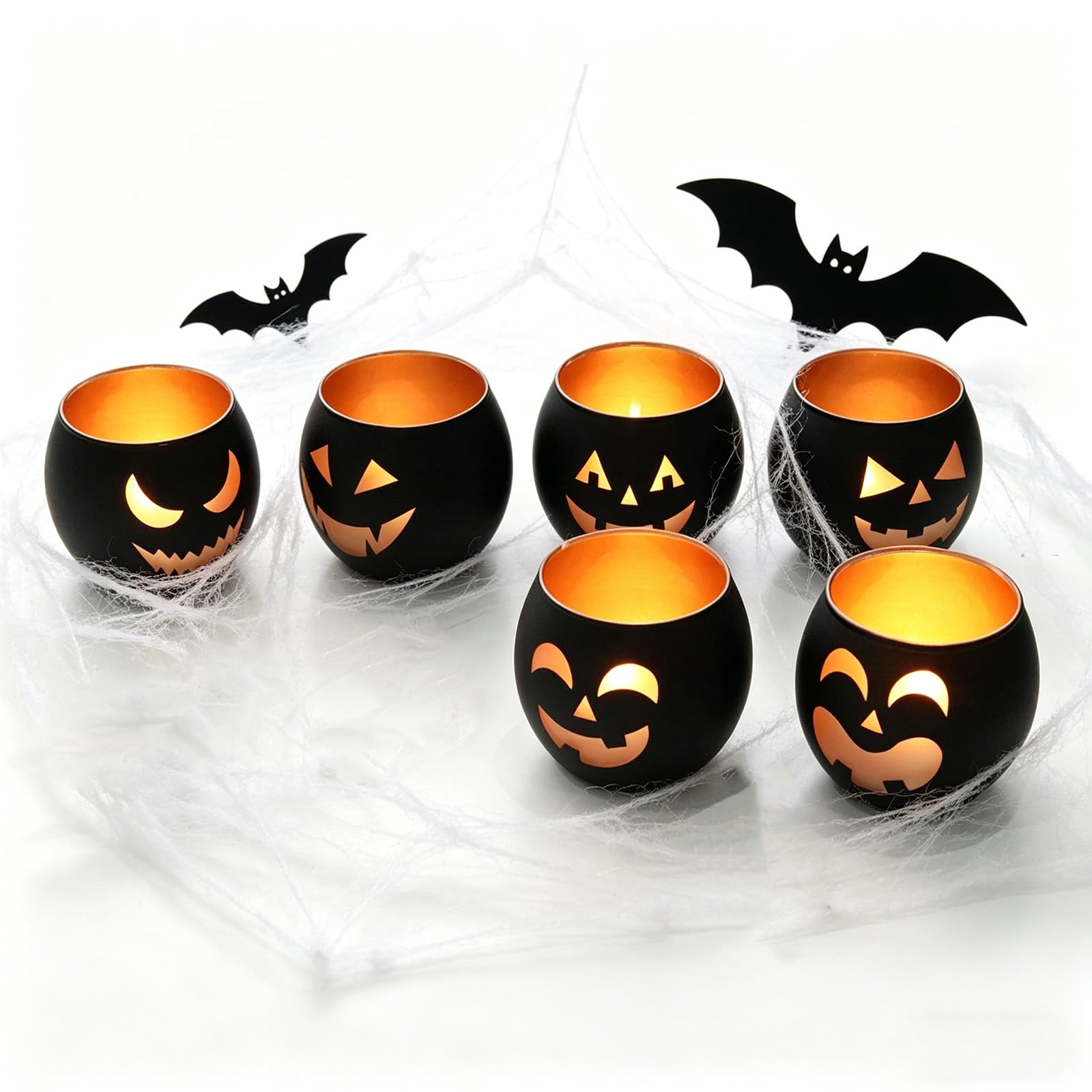 SHMILMH close-up of laser-engraved pumpkin face highlighting metallic electroplated shine