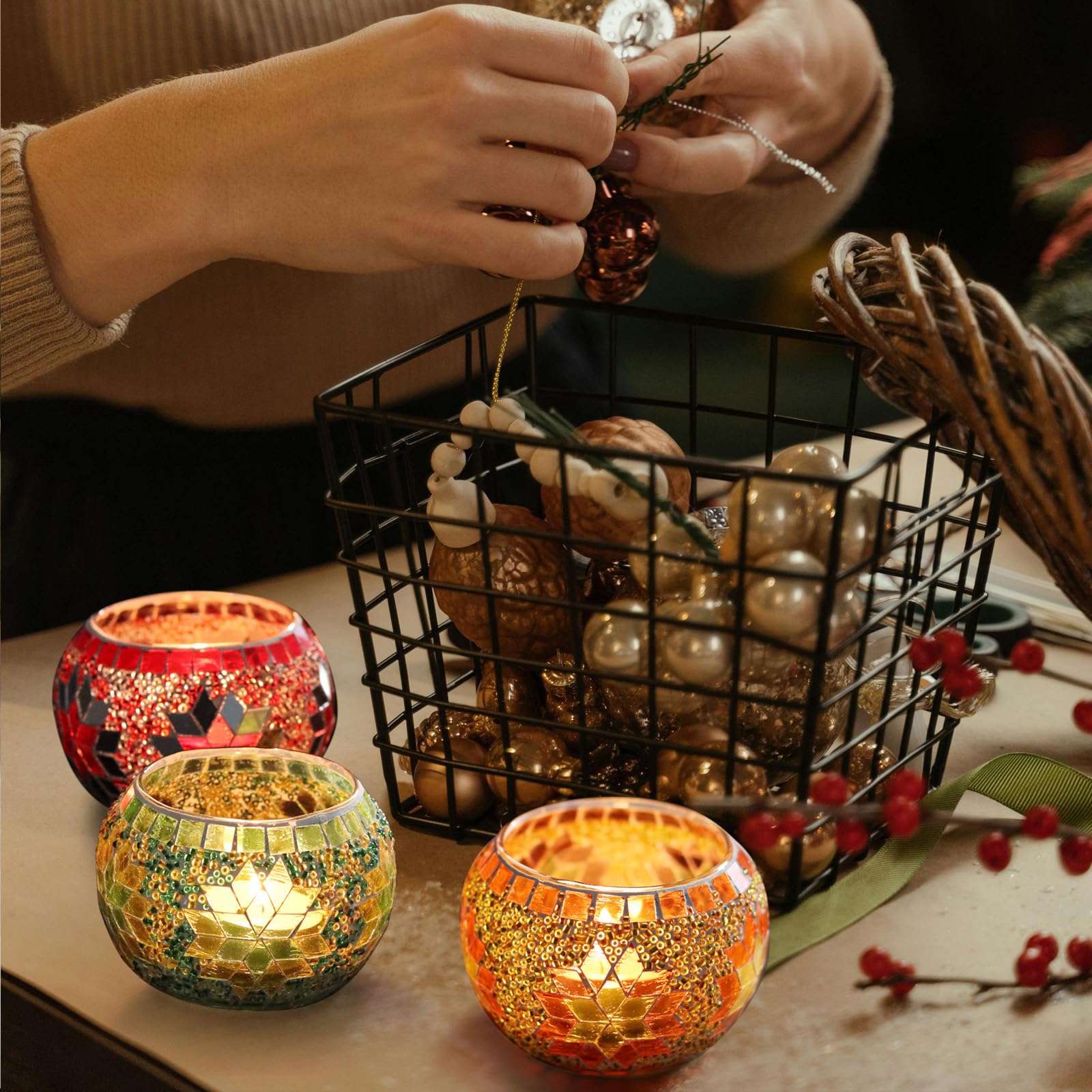 SHMILMH Diwali table centerpiece with holders enhancing festive mood