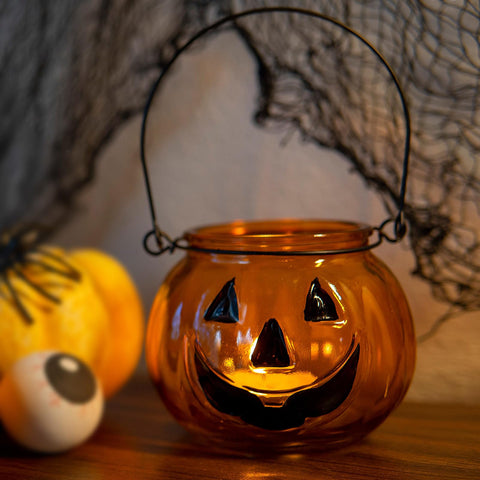 SHMILMH lit tealight in pumpkin holder transforming table centerpiece ambiance